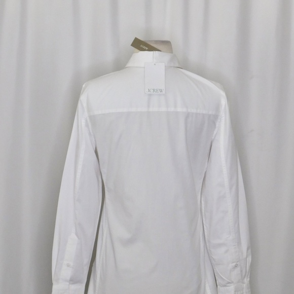 NWT!! J. CREW Wren Slim Shirt Stretch Cotton Poplin Solid White Buttondown 2 - Picture 10 of 15